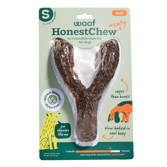 Juguete de Masticar para Perro WOOF HonestChew Meaty Y‑Gnawt <25 lb (11,3 kg)>