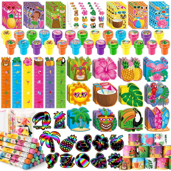 Set BenLouis de 216 piezas con temática tropical con decoración luau hawaiana para fiestas