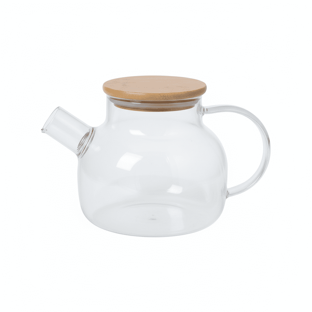 Baima - Tetera De Vidrio Borosilicato 800ml Con Tapa De Bambú | Tetera Premium Chile