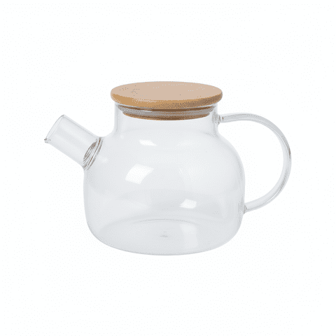 Baima - Tetera De Vidrio Borosilicato 800Ml Con Tapa De Bambú | Tetera Premium Chile