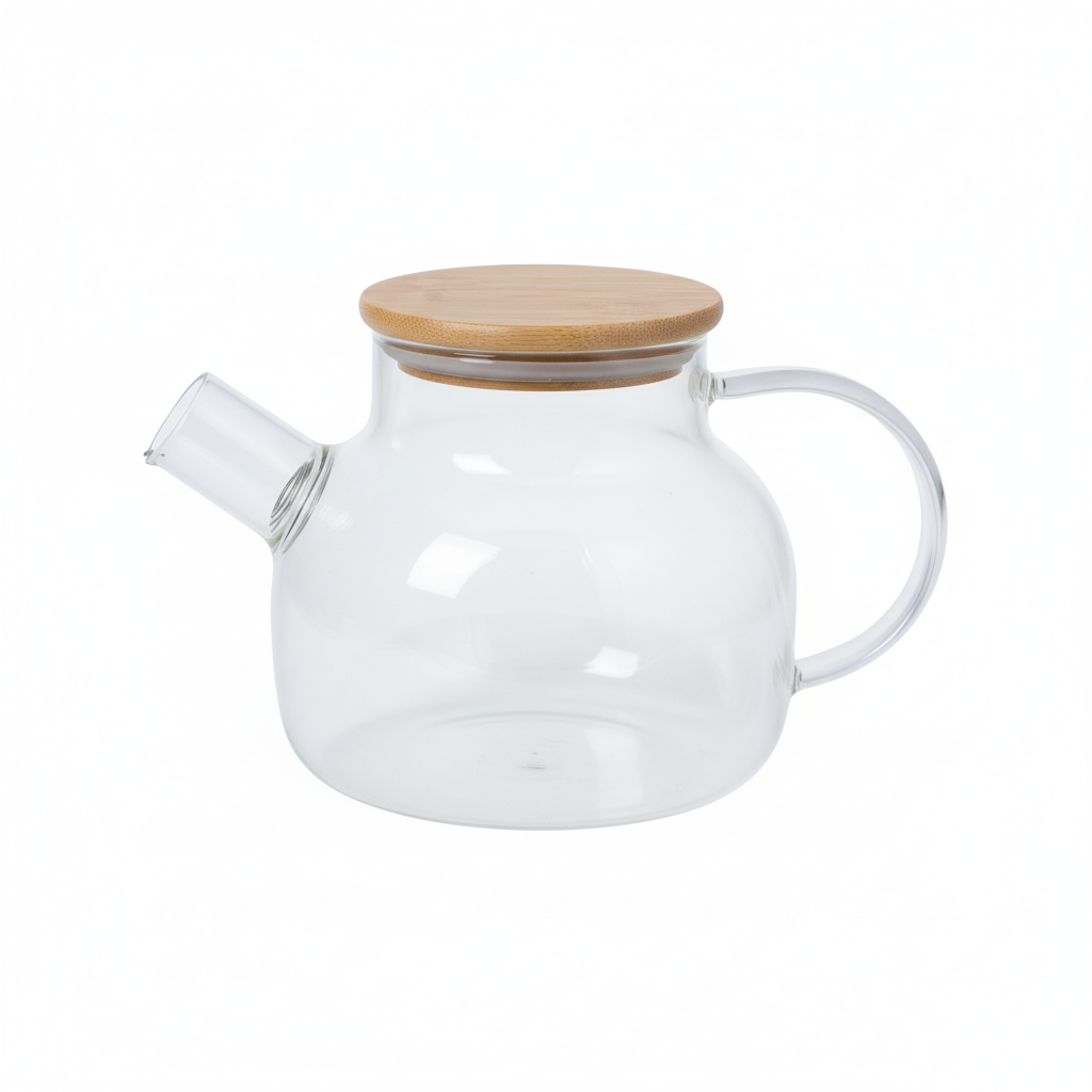 Baima - Tetera De Vidrio Borosilicato 800Ml Con Tapa De Bambú | Tetera Premium Chile