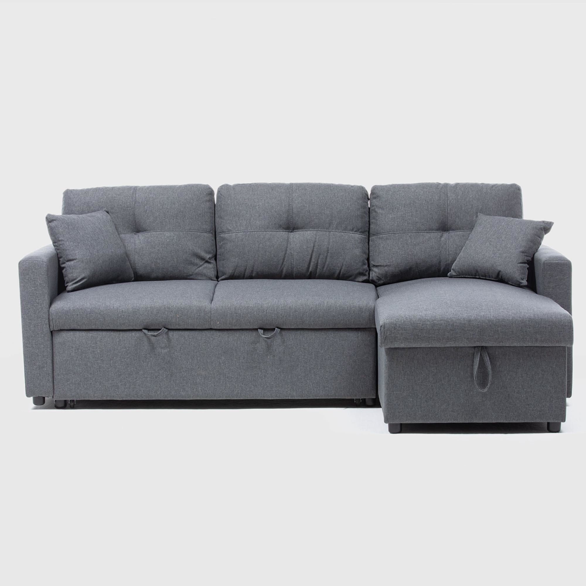 Daniels - Sofá Cama Chaise Reversible Lino Gris