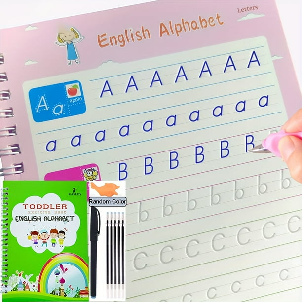 Reusable Learning Math English 3D Calligraphy Book Drawing Copybook Numbers Education For Kids Letter Practice Toy Gifts