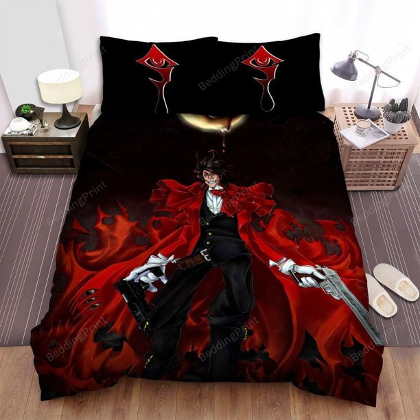 Hellsing Alucard With Silver And Black Guns Art Quilt Duvet Cover Set Kids 3-Piece Bedding Set