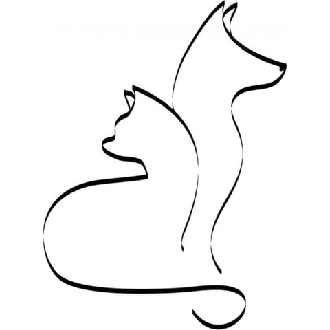 Rienda Libre Graphics - Decomural Cat & Dog Simple Outline Canine Feline Ws-15583