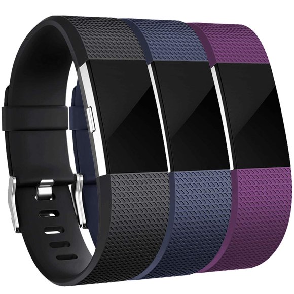 Correa Maledan para Fitbit Charge 2 - Pack de 3 (Negro, Azul, Ciruela)