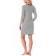 thumbnail image 3 of INSPIRE CHIC Vestido de Dormir de Mujer de Mezcla de Algodón a Rayas Suave con Mangas 3/4 Midi con Cuello Redondo para Descanso y Hora de Dormir XL Negro, 3 of 6