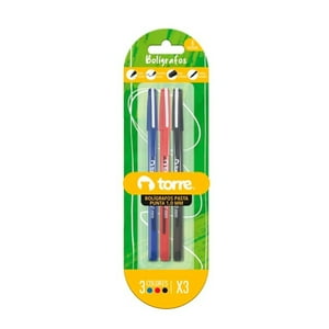 Pack X 4 Blister Bolígrafos 1 Azul 1 Negro Y 1 Rojo – Torre