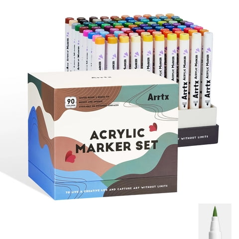 Arrtx 90 Marcadores Acrílicos Punta Pincel 90A