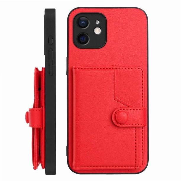 FOXDOCK Funda para iPhone 12 con Bloqueo RFID - Diseño Elegante con Cierre de Botón