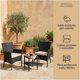 thumbnail image 2 of Juego De Terraza Rattan 2 Sillones Mesa Auxiliar Y Cojines Negra, 2 of 8