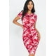 thumbnail image 1 of Saronite Vestido Ajustado de Manga Corta hasta la Rodilla con Estampado Tie-dye, Color Burdeos (para Mujer), 1 of 5