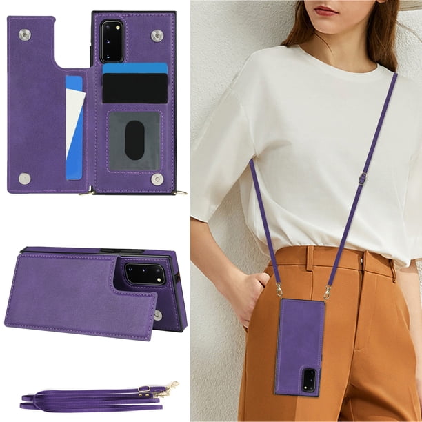 Crossbody PU Leather Case For Samsung Galaxy S23 S22 Plus Note 20 Ultra Wallet Card Slot Stand Holder Phone Bag Cover