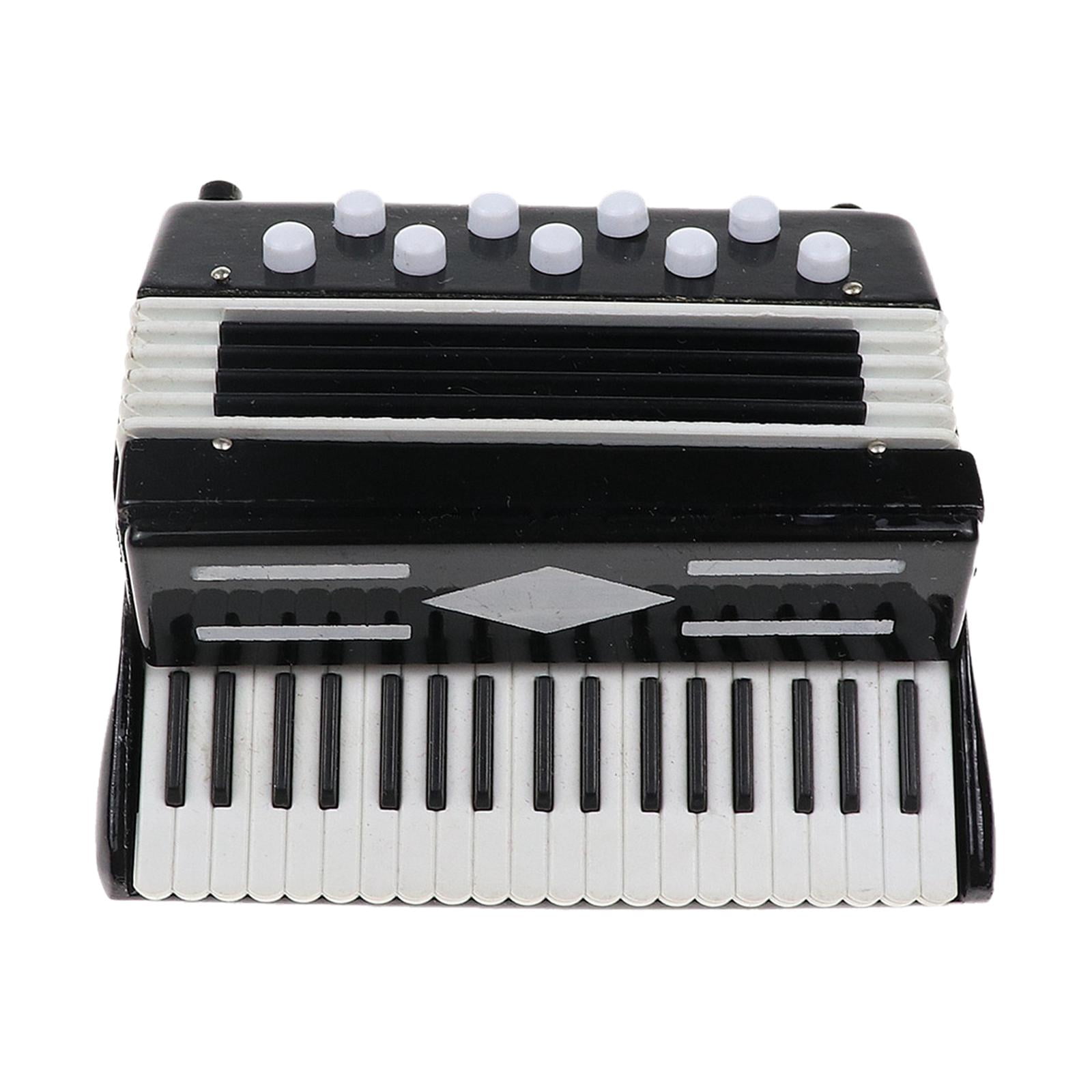 Magideal - Mini Modelo De Acordeón Modelos Instrumentales Musicales Artesanía Decorativa Durable Mini Juguetes Decoración Figuras Adornos Casa De Muñecas Modelo