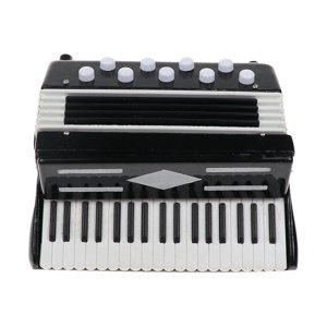 Magideal - Mini Modelo De Acordeón Modelos Instrumentales Musicales Artesanía Decorativa Durable Mini Juguetes Decoración Figuras Adornos Casa De Muñecas Modelo
