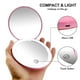thumbnail image 5 of Espejo de maquillaje compacto, recargable e iluminado para viajes, bolsos y carteras. Espejo de maquillaje de mano con aumento de 1X y 10X con 12 luces LED y espejo plegable de doble cara iluminado., 5 of 8