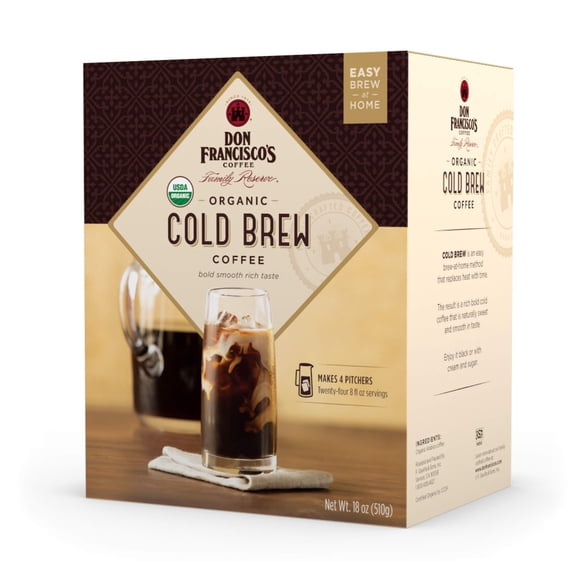 Café Cold Brew Orgánico Don Francisco's 8 sobres de 510 g