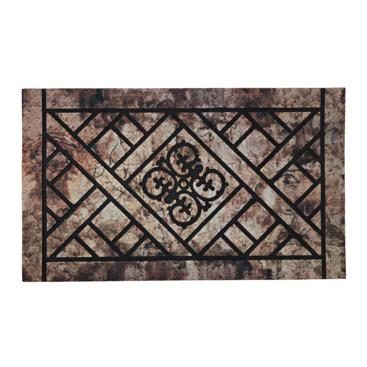 Fliperex - Alfombra Limpiapies Felpudo Alfombra De Entrada Vintage Negro