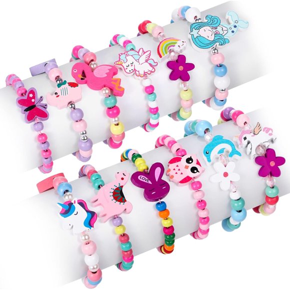 Pulseras GC de madera, 12 piezas, 7 pulgadas