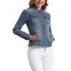 thumbnail image 4 of INSPIRE CHIC Chaquetas de Mezclilla para Mujer Cuello Alto Mangas Largas Chaquetas de Jean Cortas Azul Vintage M, 4 of 6