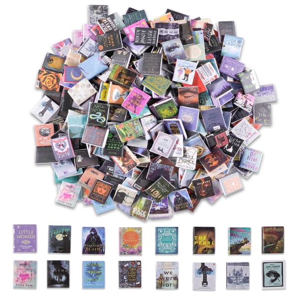Juego de libros en miniatura JHGCVX, 300 unidades, para decoración de casas de muñecas