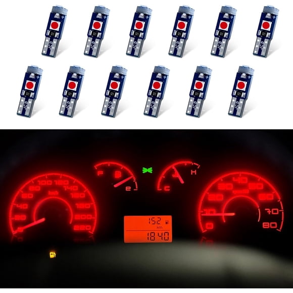 Luz LED T5 DWARFOO 12pcs 3030SMD 12V Tablero Auto