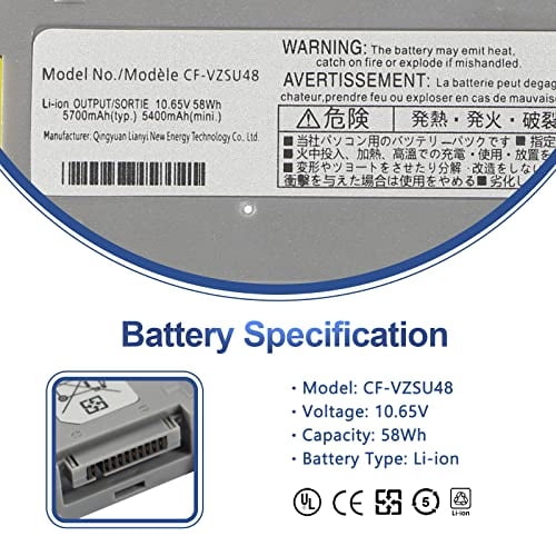 Batería Antiee Cf-vzsu48 Reemplazo Para Laptop Panasonic Toughbook