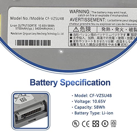 Batería Antiee Cf-Vzsu48 Reemplazo Para Laptop Panasonic Toughbook