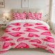 thumbnail image 1 of 3pcs Red Heart Digital Print Bedding Set High-Density Polyester, 1 of 1