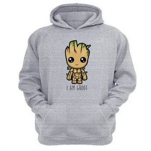 Genérico - Polerón Canguro Groot Gris Claro Talla Xl Unisex