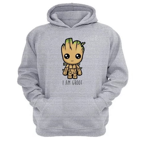 Genérico - Polerón Canguro Groot Gris Claro Talla Xl Unisex