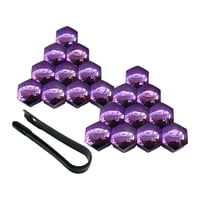 Ioensy - 20 Piezas Tapas De Tuercas De Rueda De Coche Cubiertas Antioxidantes Tapas De Llanta De Rueda Tapas De Tuerca De Rueda Púrpura 17Mm