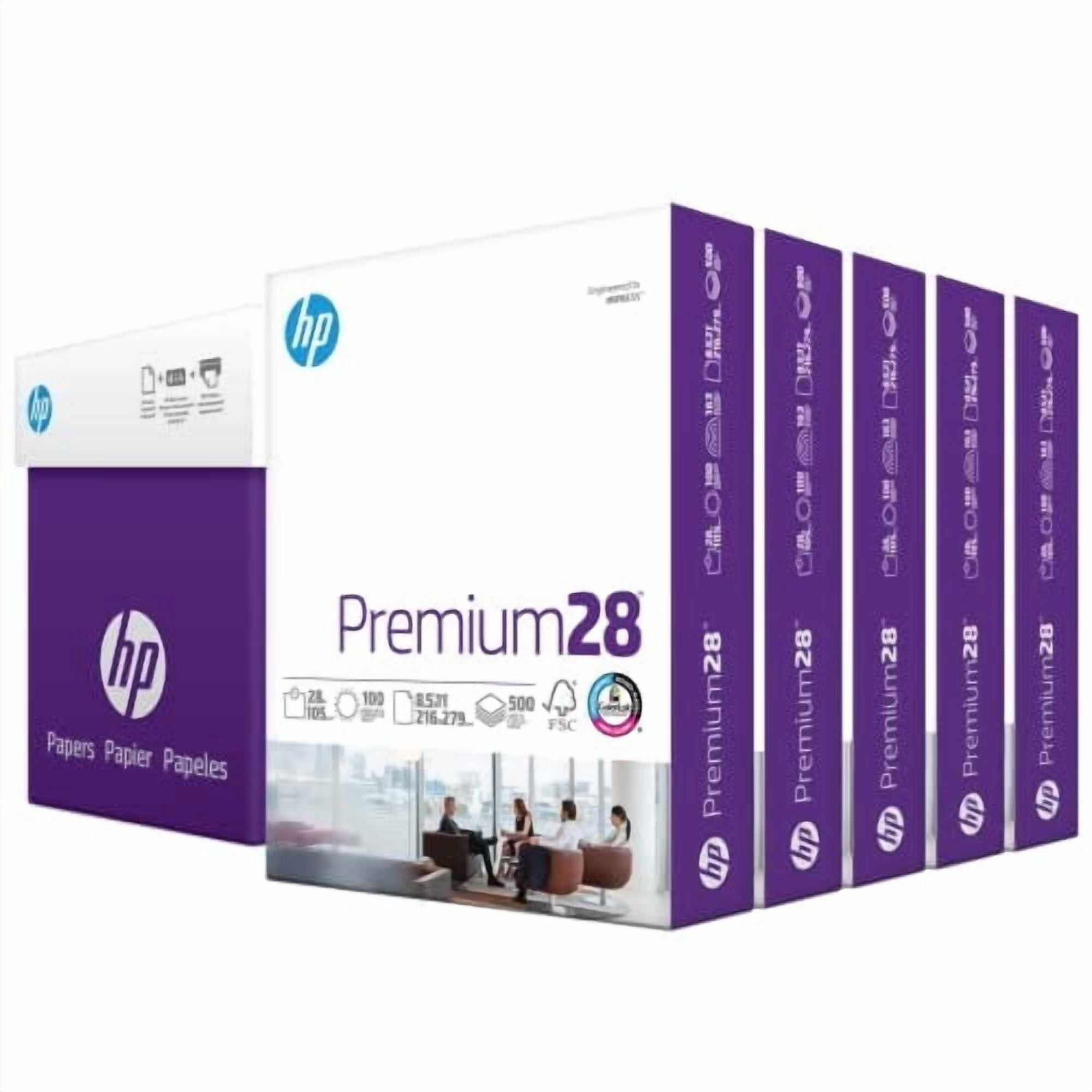 Papel Para Impresora Hp Premium28, 8,5 X 11, 2500 Hojas, 100 Brillantes