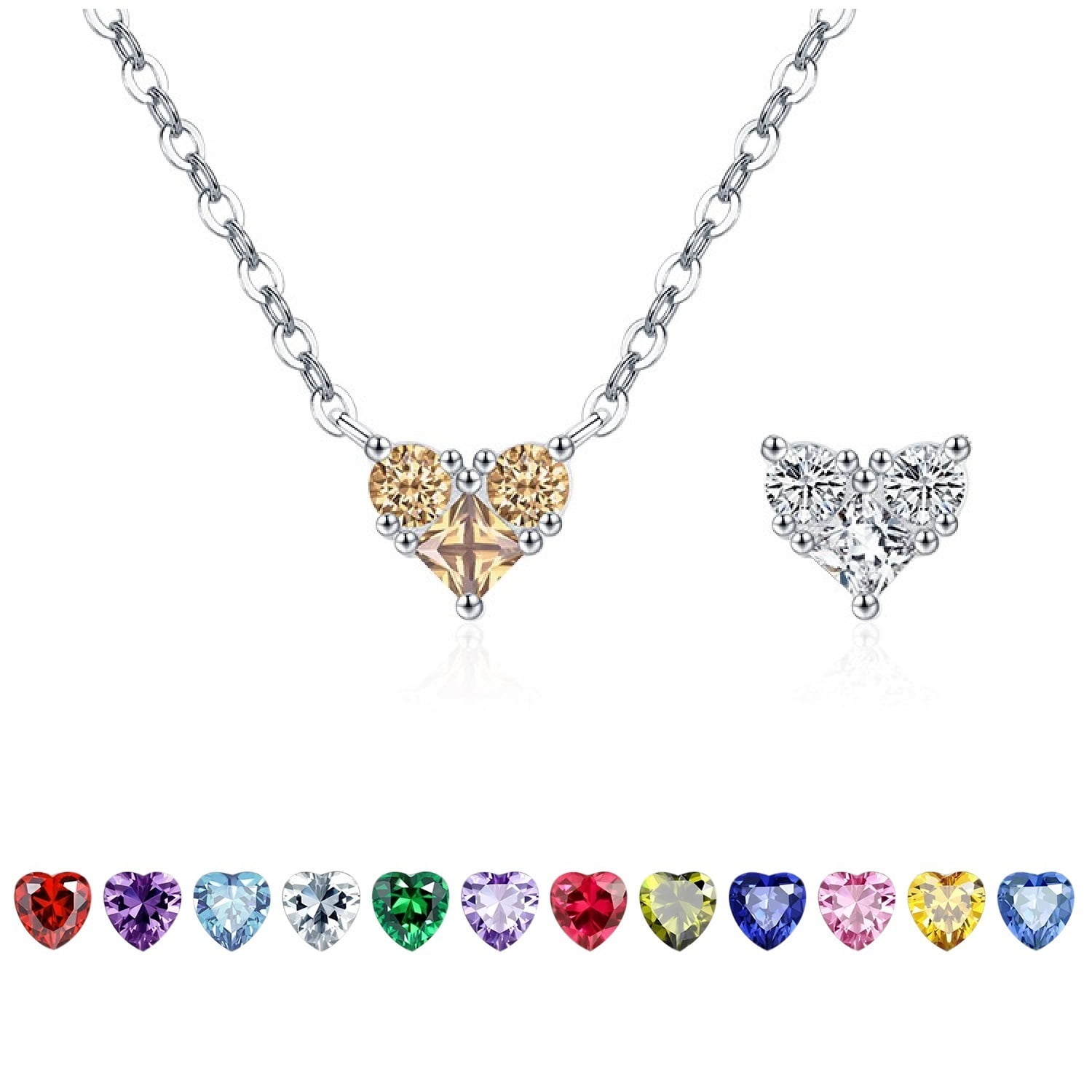 Heshpaws - Colgante Con Colgante De Corazón De Plata De Ley