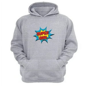 Genérico - Polerón Canguro Super Girl Gris Claro Talla Xs Unisex