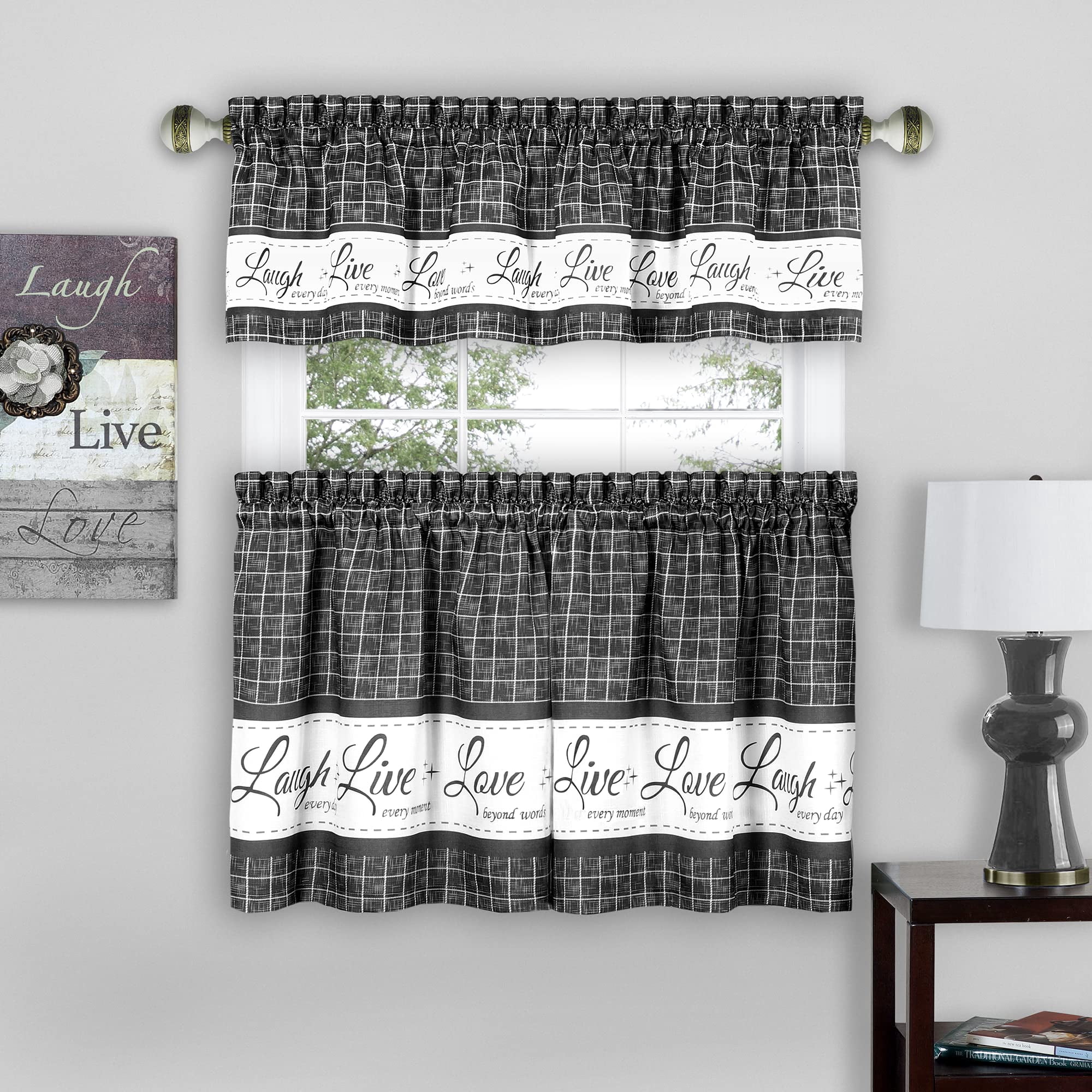 Juego De Cortinas Para Ventana Achim Tier And Valance Live Love Laugh
