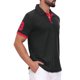 thumbnail image 4 of INSPIRE CHIC Camisa Polo de Piqué con Patrón para Hombre Camisas de Polo de Golf de Color Contraste M Negro, 4 of 6