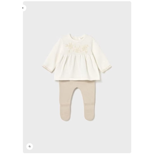 Conjunto polaina con chaleco blanco 6 A 9 Meses