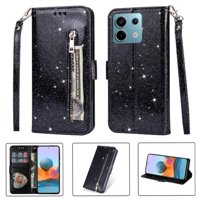 Funda Para Foxdock Elegante Funda Xiaomi Redmi Note 13 Pro 4G Glitter Con Cremallera-Ideal Para El Uso Diario