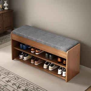 Pitaya - Zapatero Madera Con Asiento 2 Niveles 80X24X50 Marrón