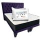 thumbnail image 1 of Cama 2 Plazas Lino Morado Oscuro + Pack de Almohadas + Colchon con Respaldo y Bases divididas, 1 of 6
