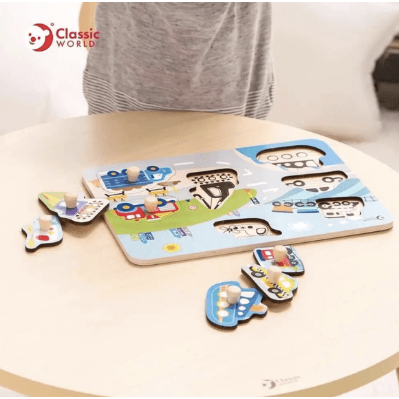 Encaje Transporte para Niños Puzzle Motricidad Fina