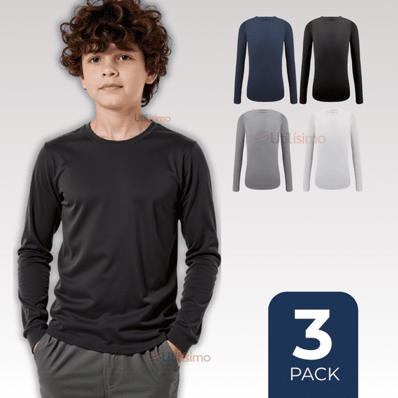 Pack 3 Camiseta Cuello Redondo Bambú Juvenil Colores Surtidos