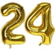 thumbnail image 1 of Globo con número EBAIJQUO 24, color dorado, 40 pulgadas, para decoración de fiestas, 1 of 1