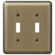 thumbnail image 1 of Placa de pared Amerelle Devon con 2 palancas de acero cepillado, paquete de 1 unidad, 1 of 4