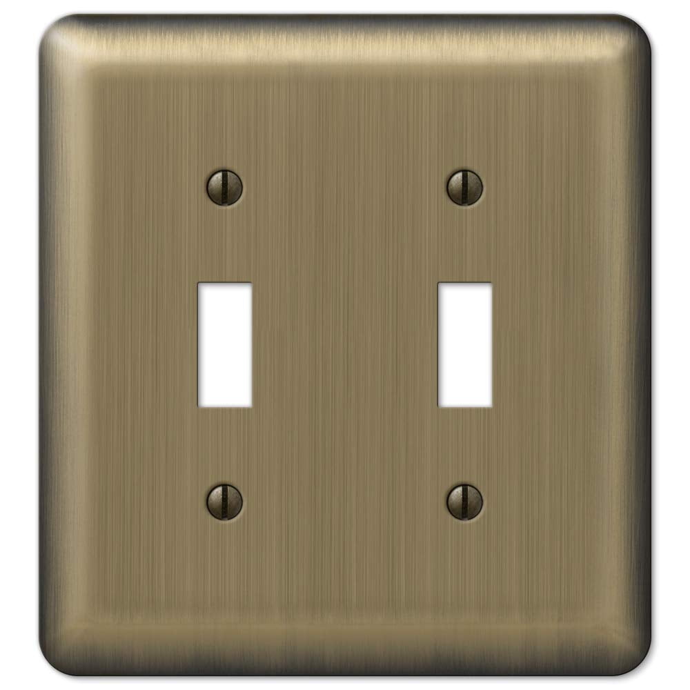 Placa De Pared Amerelle Devon Con 2 Palancas De Acero Cepillado, Paquete De 1 Unidad