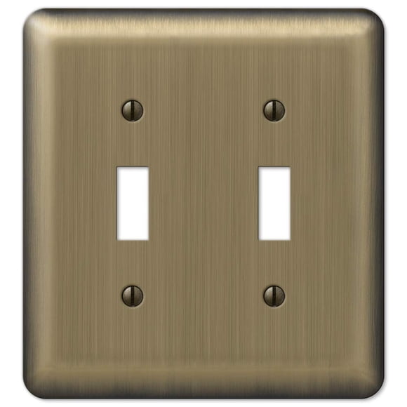 Placa de pared Amerelle Devon con 2 palancas de acero cepillado, paquete de 1 unidad