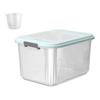 Bothyi - Contenedor De Almacenamiento De Arroz En Grano, Contenedor Hermético De Almacenamiento De Arroz Para Harina De Cereales, Nueces, 7,5 Kg, Azul