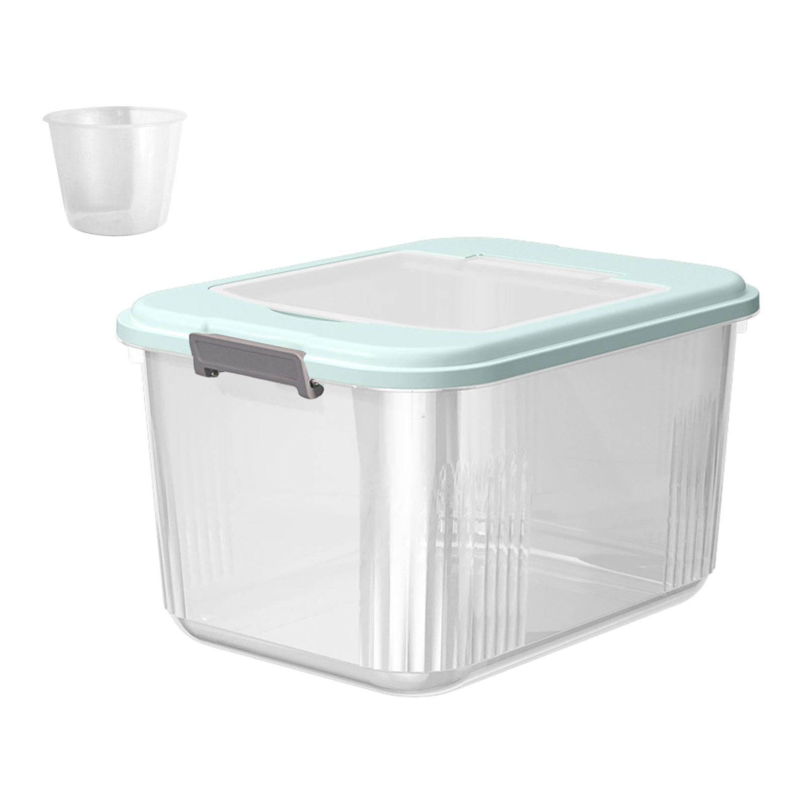 Magideal - Contenedor De Almacenamiento De Arroz En Grano, Recipiente Grande Sellado Para Granos Con Taza Medidora, Contenedor De Almacenamiento De Arroz Para , 175 Kg Azul