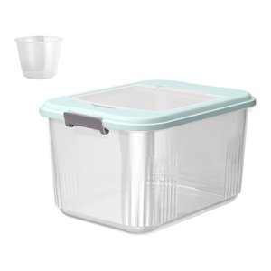 Magideal - Contenedor De Almacenamiento De Arroz En Grano, Recipiente Grande Sellado Para Granos Con Taza Medidora, Contenedor De Almacenamiento De Arroz Para , 175 Kg Azul